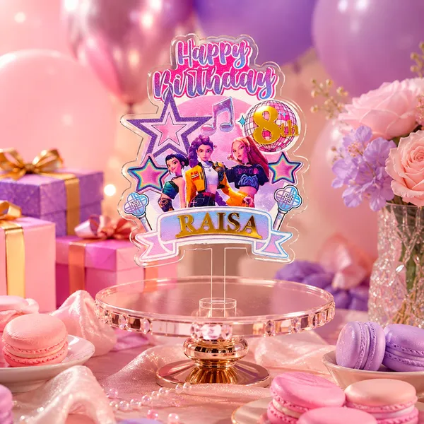 Personalised_K_Pop_Demon_Hunter_Cake_Topper_Custom_Name_Age_3mm_Thick_Acrylic_Golden_Mirror_Acrylic_6_X_4_Inches_Default_Title