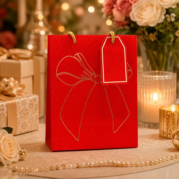Izels_Premium_Glitter_Paper_Gift_Bag_23x18x10_Cm_For_Festive_Gifting_Return_Gifts_Luxury_Packaging_Red_Pack_Of_10