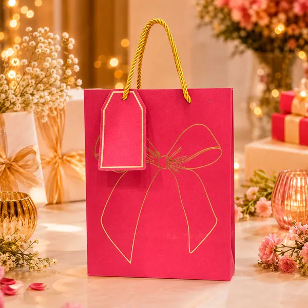 Izels_Premium_Glitter_Paper_Gift_Bag_23x18x10_Cm_For_Festive_Gifting_Return_Gifts_Luxury_Packaging_Pink_Pack_Of_5