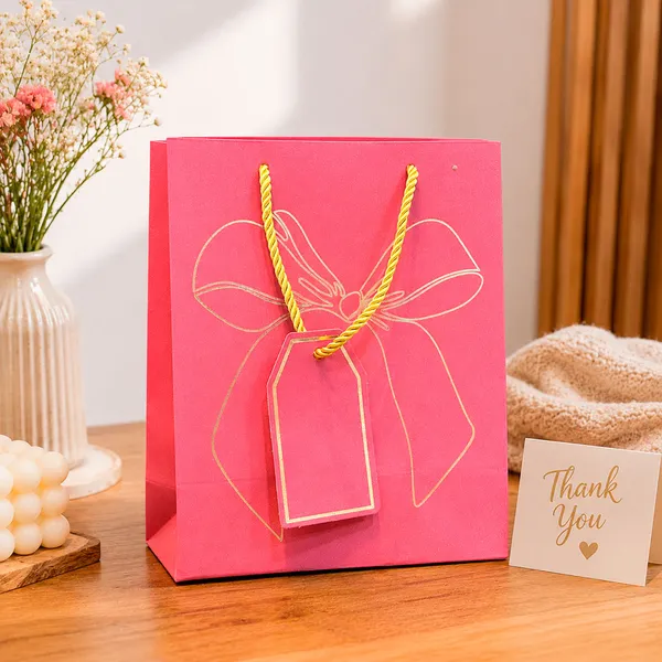 Izels_Premium_Glitter_Paper_Gift_Bag_23x18x10_Cm_For_Festive_Gifting_Return_Gifts_Luxury_Packaging_Pink_Pack_Of_10