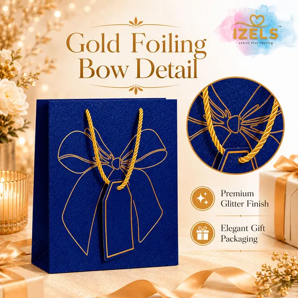 Izels_Premium_Glitter_Paper_Gift_Bag_23x18x10_Cm_For_Festive_Gifting_Return_Gifts_Luxury_Packaging_Blue_Pack_Of_5