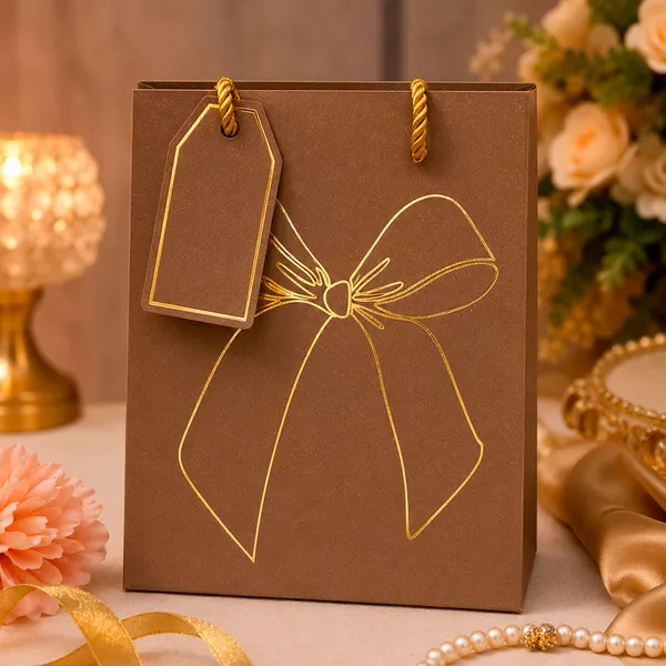 Izels_Premium_Glitter_Paper_Gift_Bag_23x18x10_Cm_For_Festive_Gifting_Return_Gifts_Luxury_Packaging_Beige_Pack_Of_5