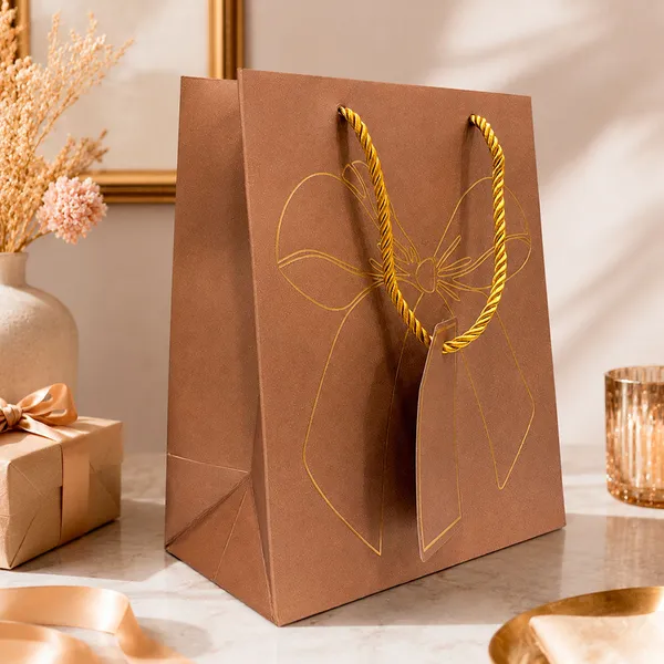 Izels_Premium_Glitter_Paper_Gift_Bag_23x18x10_Cm_For_Festive_Gifting_Return_Gifts_Luxury_Packaging_Beige_Pack_Of_5