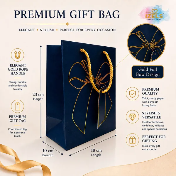 Premium_Blue_Metallic_Gift_Bag_23_18_10_Cm_With_Gold_Foiling_Bow_Design_Rope_Handle_Gift_Tag_Luxury_Paper_Gift_Bag_For_Birthday_Wedding_Anniversary_Festive_Corporate_Gifting_Pack_Of_10