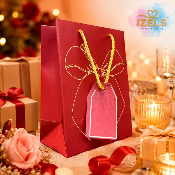 Premium_Red_Metallic_Gift_Bag_23_18_10_Cm_With_Gold_Foiling_Bow_Design_Rope_Handle_Gift_Tag_Luxury_Paper_Gift_Bag_For_Birthday_Wedding_Anniversary_Festive_Corporate_Gifting_Pack_Of_5