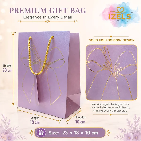 Premium_Lavender_Metallic_Gift_Bag_23_18_10_Cm_With_Gold_Foiling_Bow_Design_Rope_Handle_Gift_Tag_Luxury_Paper_Gift_Bag_For_Birthday_Wedding_Anniversary_Festive_Corporate_Gifting_Pack_Of_5