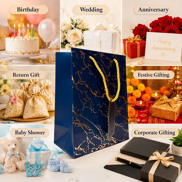 Premium_Blue_Metallic_Gift_Bag_23_18_10_Cm_Luxury_Paper_Gift_Bag_With_Gold_Foiling_Marble_Design_Rope_Handle_Gift_Tag_Reusable_Gift_Packaging_For_Birthday_Wedding_Anniversary_Return_Gift_Baby_Shower_Corporate_Festive_Gifting_Pack_Of_5