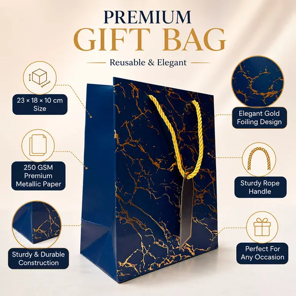 Premium_Blue_Metallic_Gift_Bag_23_18_10_Cm_Luxury_Paper_Gift_Bag_With_Gold_Foiling_Marble_Design_Rope_Handle_Gift_Tag_Reusable_Gift_Packaging_For_Birthday_Wedding_Anniversary_Return_Gift_Baby_Shower_Corporate_Festive_Gifting_Pack_Of_10