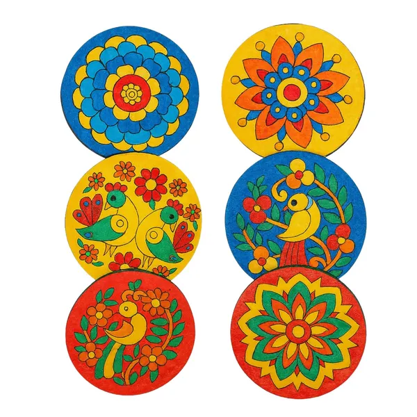 Izels_Diy_Coaster_Mandala_Art_Painting_Kit_Set_Of_6_Pre_Marked_4_4_Inch_Mdf_Coasters_3mm_With_Stand_12_Non_Toxic_Acrylic_Colours_Brush_Art_Craft_Kit_For_Kids_Adults_Home_Decor_Birthday_Return_Gift_Birds_Mandala