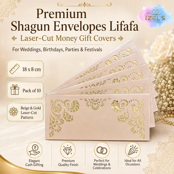 Premium_Shagun_Envelopes_Lifafa_Laser_Cut_Money_Gift_Covers_For_Weddings_Birthdays_Parties_Festivals_18x8_Cm_Beige_Gold_Laser_Cut_Pattern_Pack_Of_10