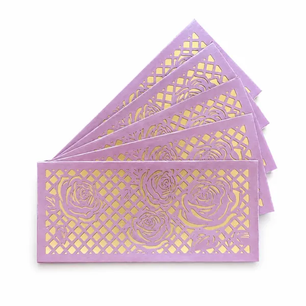 Premium_Shagun_Envelopes_Lifafa_Laser_Cut_Money_Gift_Covers_For_Weddings_Birthdays_Parties_Festivals_18x8_Cm_Lavender_Golden_Floral_Design_Pack_Of_30