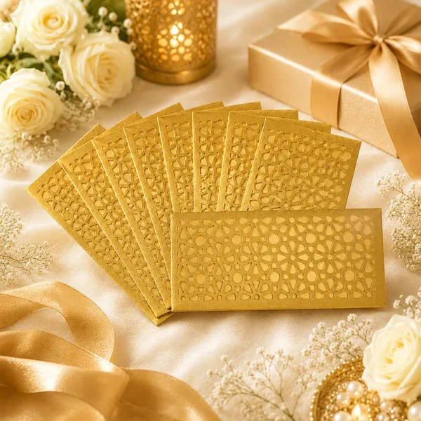 Premium_Shagun_Envelopes_Lifafa_Laser_Cut_Money_Gift_Covers_For_Weddings_Birthdays_Parties_Festivals_18x8_Cm_Green_Golden_Floral_Design_Pack_Of_10