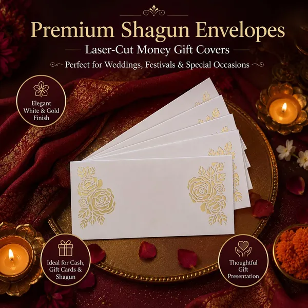 Premium_Shagun_Envelopes_Lifafa_Laser_Cut_Money_Gift_Covers_For_Weddings_Birthdays_Parties_Festivals_18x8_Cm_Grey_Golden_Rose_Floral_Design_Pack_Of_10