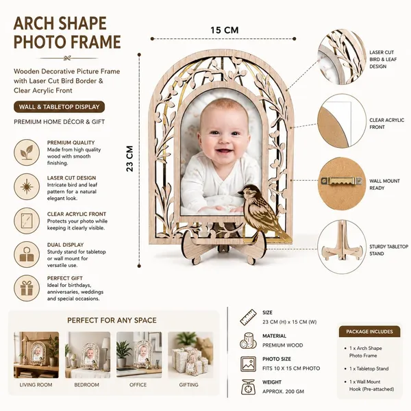 Arch_Shape_Wooden_Photo_Frame_With_Laser_Cut_Bird_Border_Decorative_Picture_Frame_With_Clear_Acrylic_Front_Wall_Tabletop_Photo_Frame_For_Home_Decor_Birthday_Anniversary_Housewarming_Gift_23_Cm_15_Cm