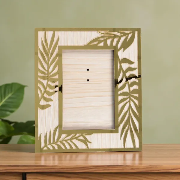 Rectangle_Photo_Frame_Wooden_Decorative_Picture_Frame_With_Leaf_Laser_Cut_Border_Clear_Acrylic_Front_Wall_Tabletop_Display_Premium_Home_Decor_Gift