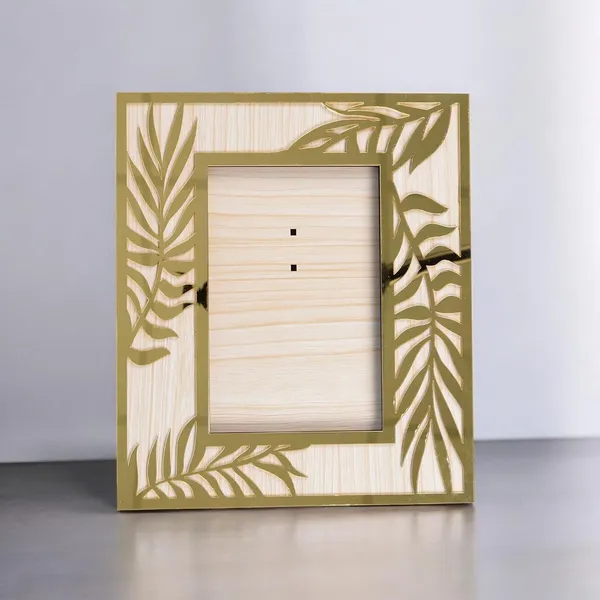 Rectangle_Photo_Frame_Wooden_Decorative_Picture_Frame_With_Leaf_Laser_Cut_Border_Clear_Acrylic_Front_Wall_Tabletop_Display_Premium_Home_Decor_Gift