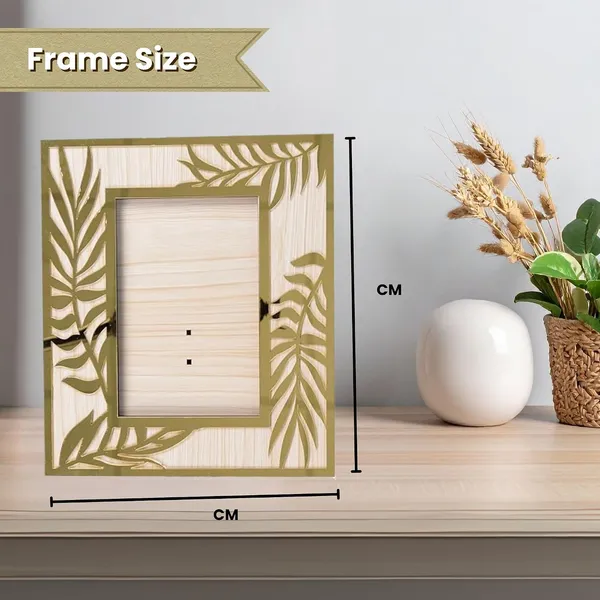Rectangle_Photo_Frame_Wooden_Decorative_Picture_Frame_With_Leaf_Laser_Cut_Border_Clear_Acrylic_Front_Wall_Tabletop_Display_Premium_Home_Decor_Gift