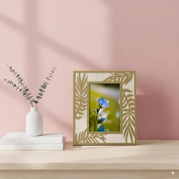 Rectangle_Photo_Frame_Wooden_Decorative_Picture_Frame_With_Leaf_Laser_Cut_Border_Clear_Acrylic_Front_Wall_Tabletop_Display_Premium_Home_Decor_Gift