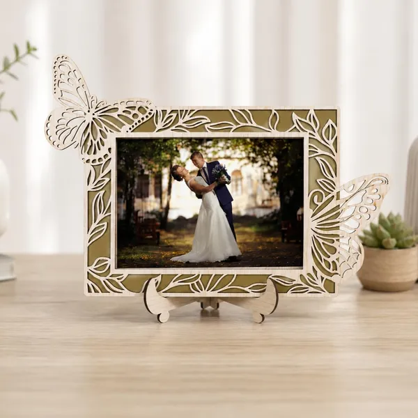 Rectangle_Photo_Frame_Wooden_Decorative_Picture_Frame_With_Butterfly_Laser_Cut_Border_Clear_Acrylic_Front_Wall_Tabletop_Display_Premium_Home_Decor_Gift_22x16_Cms