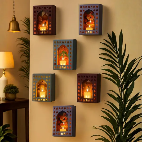 Led_Decorative_Paper_Frames_Combo_Pack_Of_6_Includes_6_Foldable_Paper_Jharokha_Boxes_6_Led_Candles_Devotional_Wall_Decor_For_Ganpati_Diwali_Pooja_Mandir_Festive_Decoration