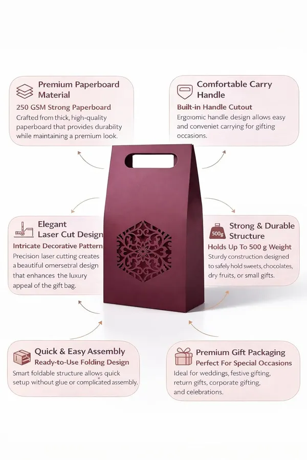 Izels_Laser_Cut_Paper_Gift_Bag_With_Handle_Mandala_Pack_Of_25_Metallic_Textured_Gift_Packaging_For_Eid_Gifts_Wedding_Favors_Return_Gifts_Festive_Corporate_Gifting_12x6x20_Cm_Maroon