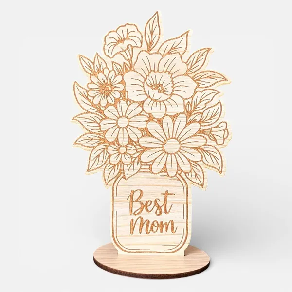 Izels_Best_Mom_Gift_For_Mother_Wooden_Table_Decor_Plaque_With_Stand_Floral_Bouquet_Mdf_Showpiece_Birthday_Appreciation_Present_For_Mother_Women_Grandmother_From_Daughter_Or_Son_Best_Mom_Decor_2