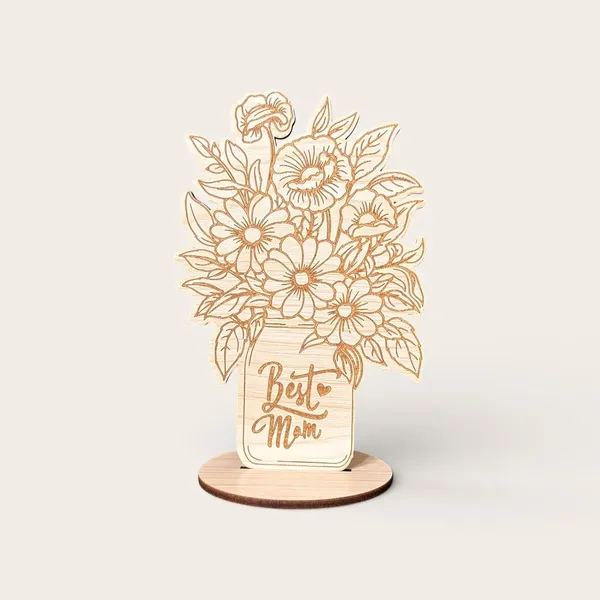 Izels_Best_Mom_Gift_For_Mother_Wooden_Table_Decor_Plaque_With_Stand_Floral_Bouquet_Mdf_Showpiece_Birthday_Appreciation_Present_For_Mother_Women_Grandmother_From_Daughter_Or_Son_Best_Mom_Decor_1