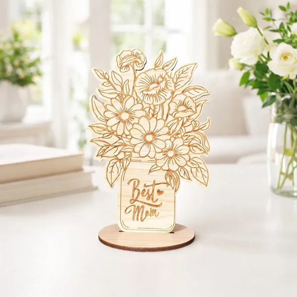 Izels_Best_Mom_Gift_For_Mother_Wooden_Table_Decor_Plaque_With_Stand_Floral_Bouquet_Mdf_Showpiece_Birthday_Appreciation_Present_For_Mother_Women_Grandmother_From_Daughter_Or_Son_Best_Mom_Decor_1