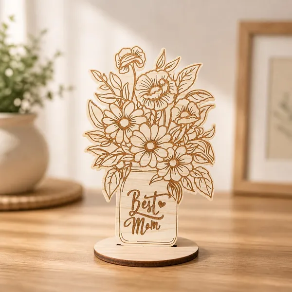 Izels_Best_Mom_Gift_For_Mother_Wooden_Table_Decor_Plaque_With_Stand_Floral_Bouquet_Mdf_Showpiece_Birthday_Appreciation_Present_For_Mother_Women_Grandmother_From_Daughter_Or_Son_Best_Mom_Decor_1