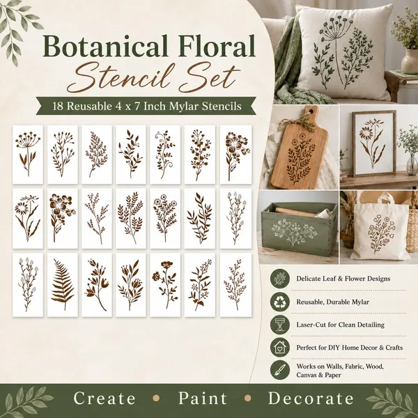 Floral_Stencil_Set_For_Painting_Set_Of_18_4x7_Inch_Reusable_Mylar_Stencils_For_Wall_Art_Furniture_Fabric_Canvas_Wood_Diy_Home_Decor_Craft_Projects