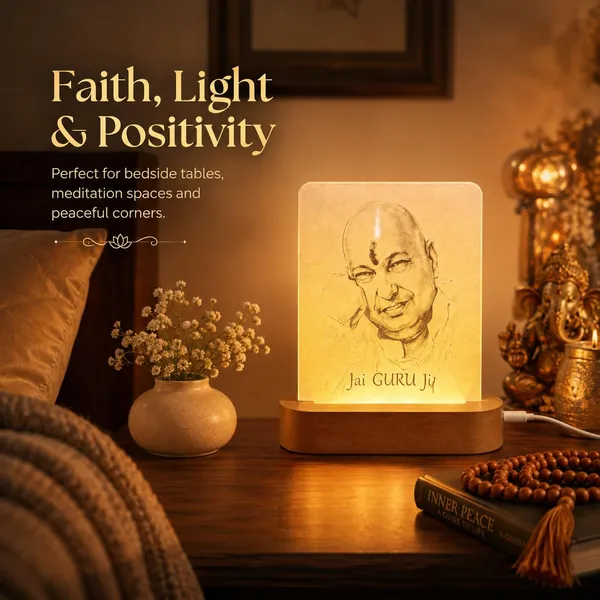 Product_Summary_Izels_Guruji_Led_Lamp_Jai_Guru_Ji_3mm_Acrylic_Wooden_Usb_Base