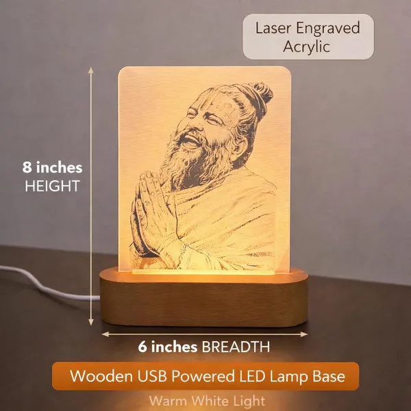 Premanand_Ji_Maharaj_Led_Spiritual_Lamp_Acrylic_Warm_White_Glowing_Night_Light_With_Wooden_Base_Usb_Powered_Ideal_For_Home_Mandir_Pooja_Room_Bedroom_Meditation_Size_8x6_Inch