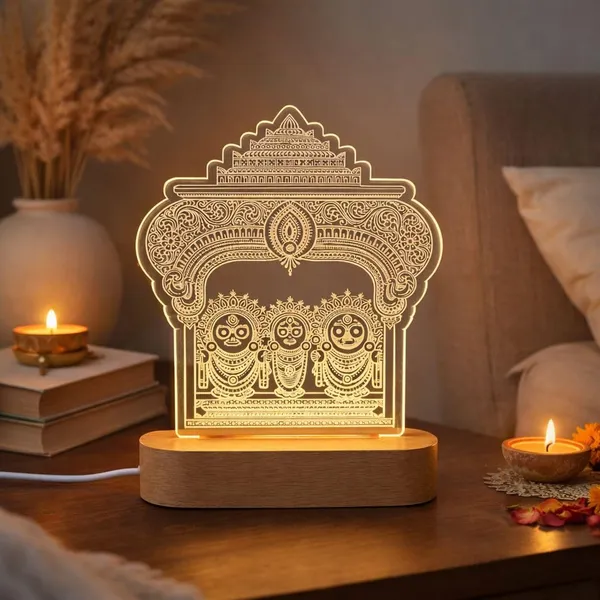 Jagannath_Balabhadra_Subhadra_Laser_Engraved_Led_Night_Lamp_Pine_Wood_Base_Warm_Light_Usb_Powered_Spiritual_Lamp_For_Home_Decor_Puja_Room_Bedroom_Gifting_8x6_Inches