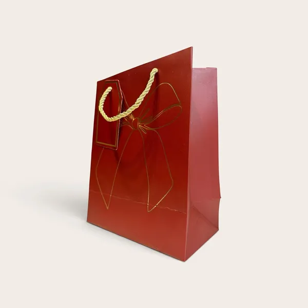 Izels_Premium_Luxury_Paper_Bow_Gift_Bags_Pack_Of_10_Leather_Finish_With_Gold_Foil_Geometric_Design_Thick_220_Gsm_Paper_Rope_Handles_Thank_You_Tag_Small_Deep_Red_Pack_Of_10