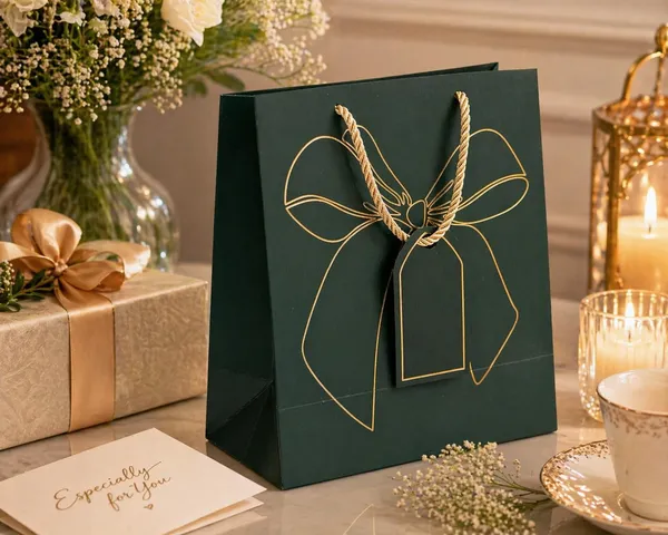Izels_Premium_Luxury_Paper_Bow_Gift_Bags_Pack_Of_10_Leather_Finish_With_Gold_Foil_Geometric_Design_Thick_220_Gsm_Paper_Rope_Handles_Thank_You_Tag_Small_Dark_Green_Pack_Of_10