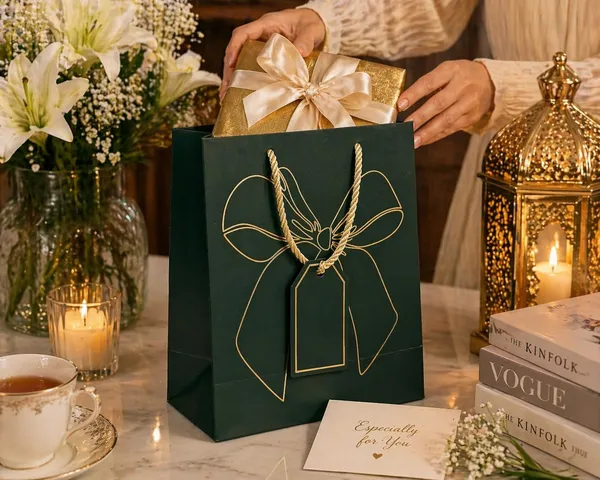 Izels_Premium_Luxury_Paper_Bow_Gift_Bags_Pack_Of_10_Leather_Finish_With_Gold_Foil_Geometric_Design_Thick_220_Gsm_Paper_Rope_Handles_Thank_You_Tag_Small_Dark_Green_Pack_Of_10