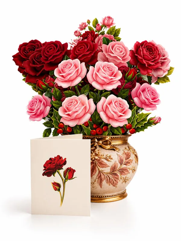3d_Flower_Pop_Up_Greeting_Card_Lifesize_Floral_Vase_Design_Paper_Bouquet_10_Inch_Floral_Display_With_Note_Card_Envelope_Birthday_Anniversary_Engagement_Romantic_Gift_For_Her_Him_Floral_Vase_Design_2