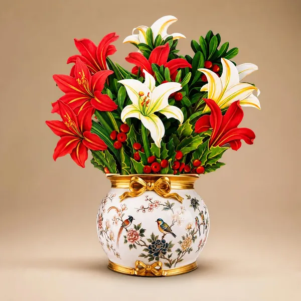 3d_Flower_Pop_Up_Greeting_Card_Lifesize_Floral_Vase_Design_Paper_Bouquet_10_Inch_Floral_Display_With_Note_Card_Envelope_Birthday_Anniversary_Engagement_Romantic_Gift_For_Her_Him_Floral_Vase_Design_3