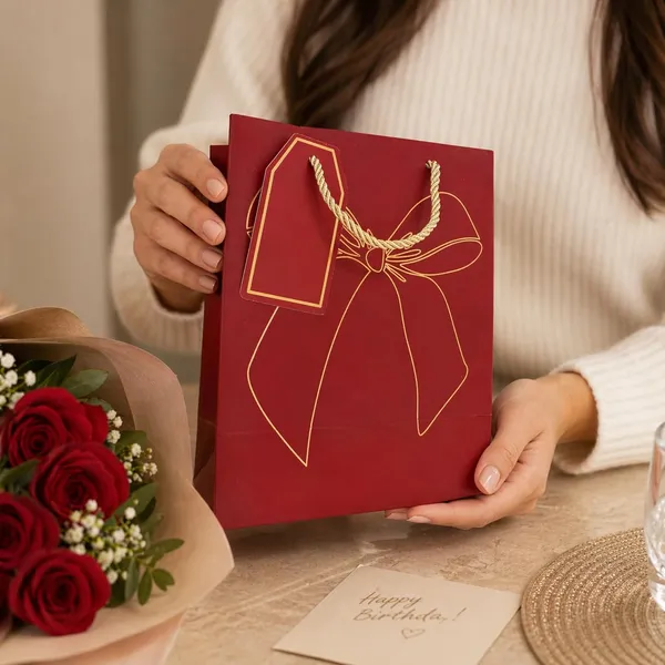 Izels_Premium_Metallic_Paper_Gift_Bags_Pack_Of_10_5_Blue_5_Red_Small_Luxury_Gift_Bags_With_Gold_Foiling_Bow_Design_Name_Tag_23x18x10_Cm_Paper_Bags_For_Wedding_Birthday_Return_Gifts_Festive_Gifting