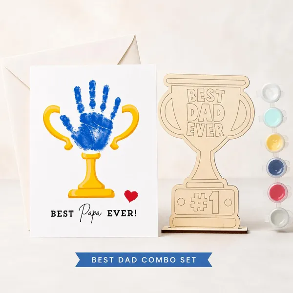 Izels_Best_Dad_Combo_Set_For_Father_Diy_Wooden_Trophy_Painting_Kit_With_Greeting_Card_Envelope_Father_S_Day_Gift_Birthday_Gift_For_Dad_Papa_Daddy_Personalised_Handmade_Gift_From_Kids