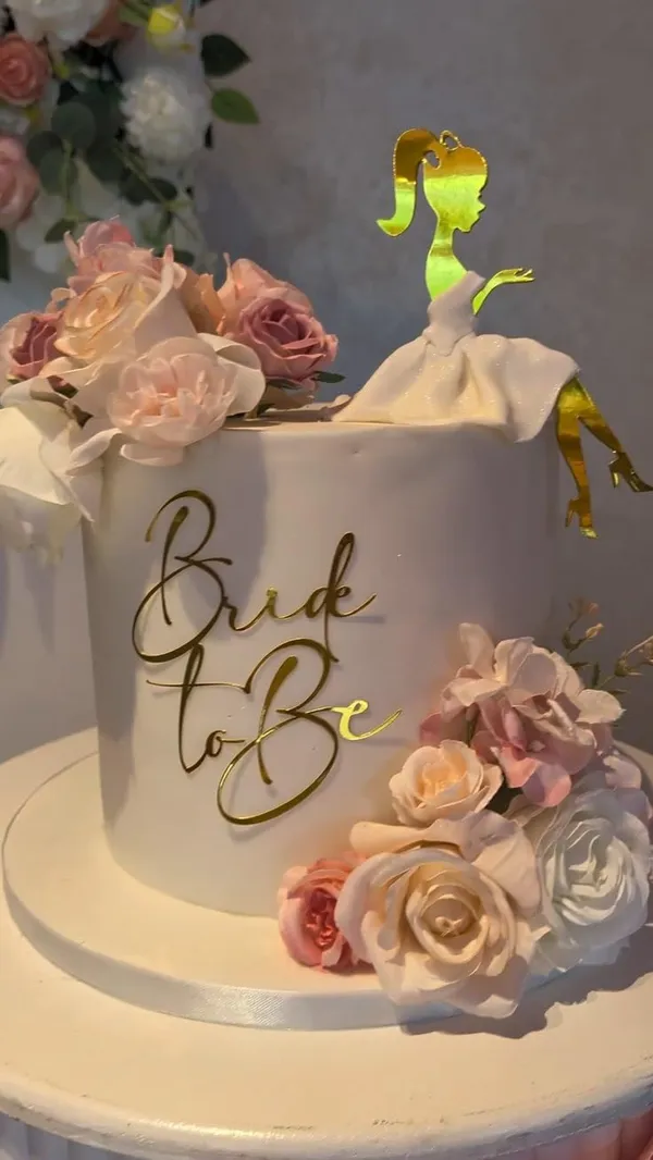 Bridal_Shower_Cake_Topper_Set_Of_2_Mirror_Acrylic_Cake_Decoration_6x4_Inch_For_Bachelorette_Party_Engagement_Bride_To_Be_Celebrations_Bride_To_Be