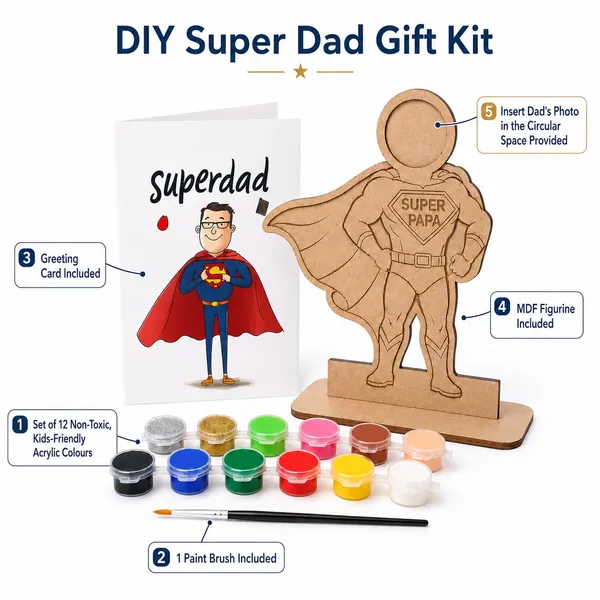 Izels_Diy_Super_Dad_Mdf_Painting_Kit_Father_S_Day_Birthday_Gift_For_Dad_Engraved_Figurine_12_Non_Toxic_Acrylic_Colours_Greeting_Card_Gift_Hamper_21x15_Cm