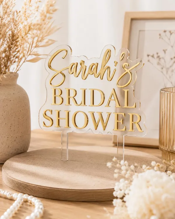 Bridal_Shower_Cake_Topper_Set_Of_2_Mirror_Acrylic_Cake_Decoration_6x4_Inch_For_Bachelorette_Party_Engagement_Bride_To_Be_Celebrations_Bridal_Shower
