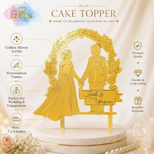 Personalised_Couple_Name_Acrylic_Cake_Topper_Customised_Wedding_Engagement_Anniversary_Cake_Decoration_8x6_Inch_Premium_Gold_Finish_Design_4
