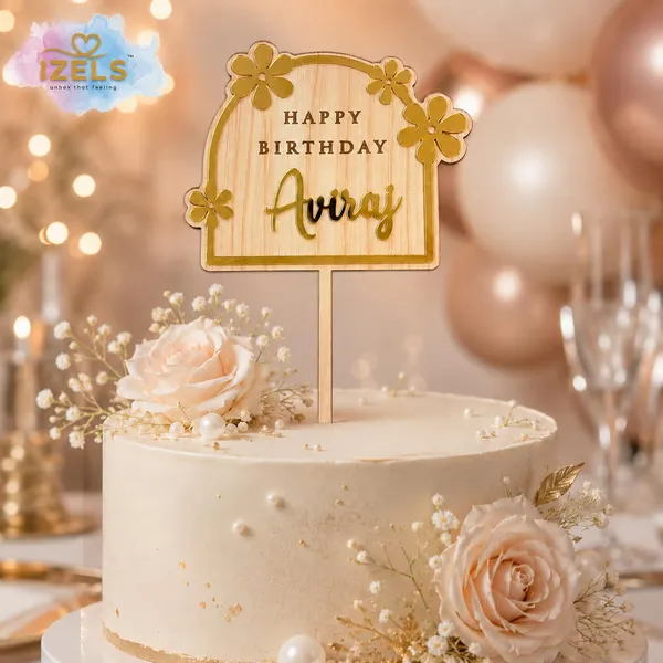 Personalised_Name_Birthday_Cake_Topper_Custom_Name_Cake_Topper_Premium_Laminated_Mdf_Golden_Acrylic_Floral_Cake_Decoration_Laser_Cut_Birthday_Topper_6_X_4_Inch
