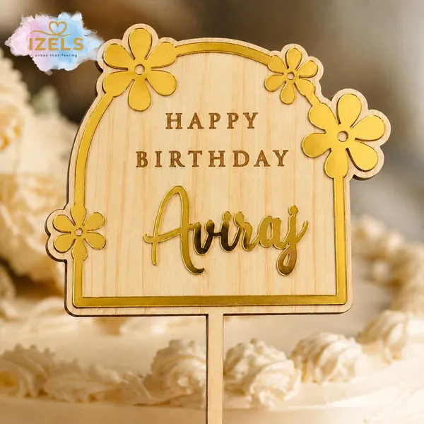 Personalised_Name_Birthday_Cake_Topper_Custom_Name_Cake_Topper_Premium_Laminated_Mdf_Golden_Acrylic_Floral_Cake_Decoration_Laser_Cut_Birthday_Topper_6_X_4_Inch