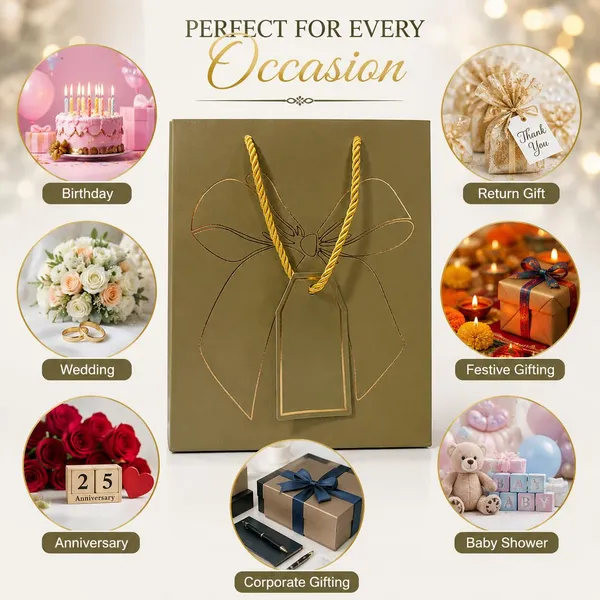 Izels_Metallic_Gift_Bag_With_Gold_Foiling_Bow_23x18x10_Cm_Pista_Green_10_Pieces