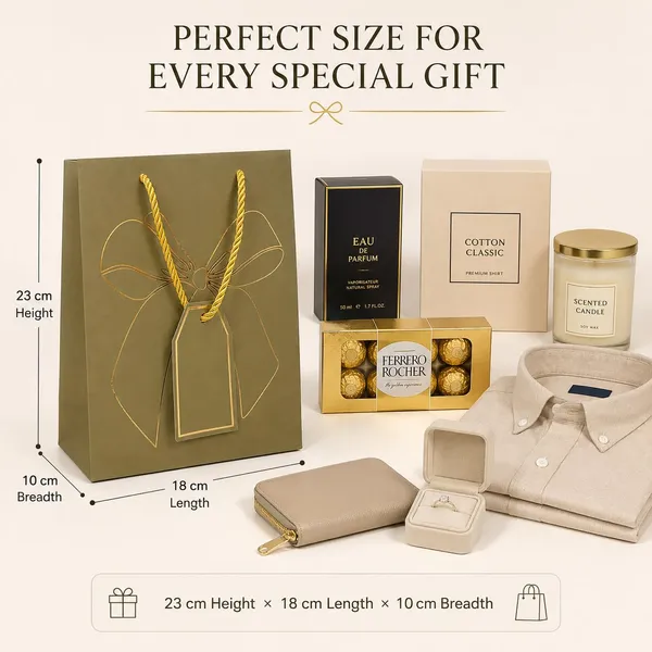 Izels_Metallic_Gift_Bag_With_Gold_Foiling_Bow_23x18x10_Cm_Pista_Green_10_Pieces
