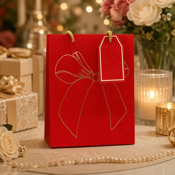 Izels_Glitter_Paper_Gift_Bag_With_Gold_Foiling_23x18x10_Cm_Red_10_Pack