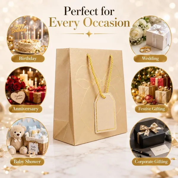 Izels_Metallic_Gift_Bag_With_Gold_Foiling_Bow_23x18x10_Cm_Off_White_10_Pieces